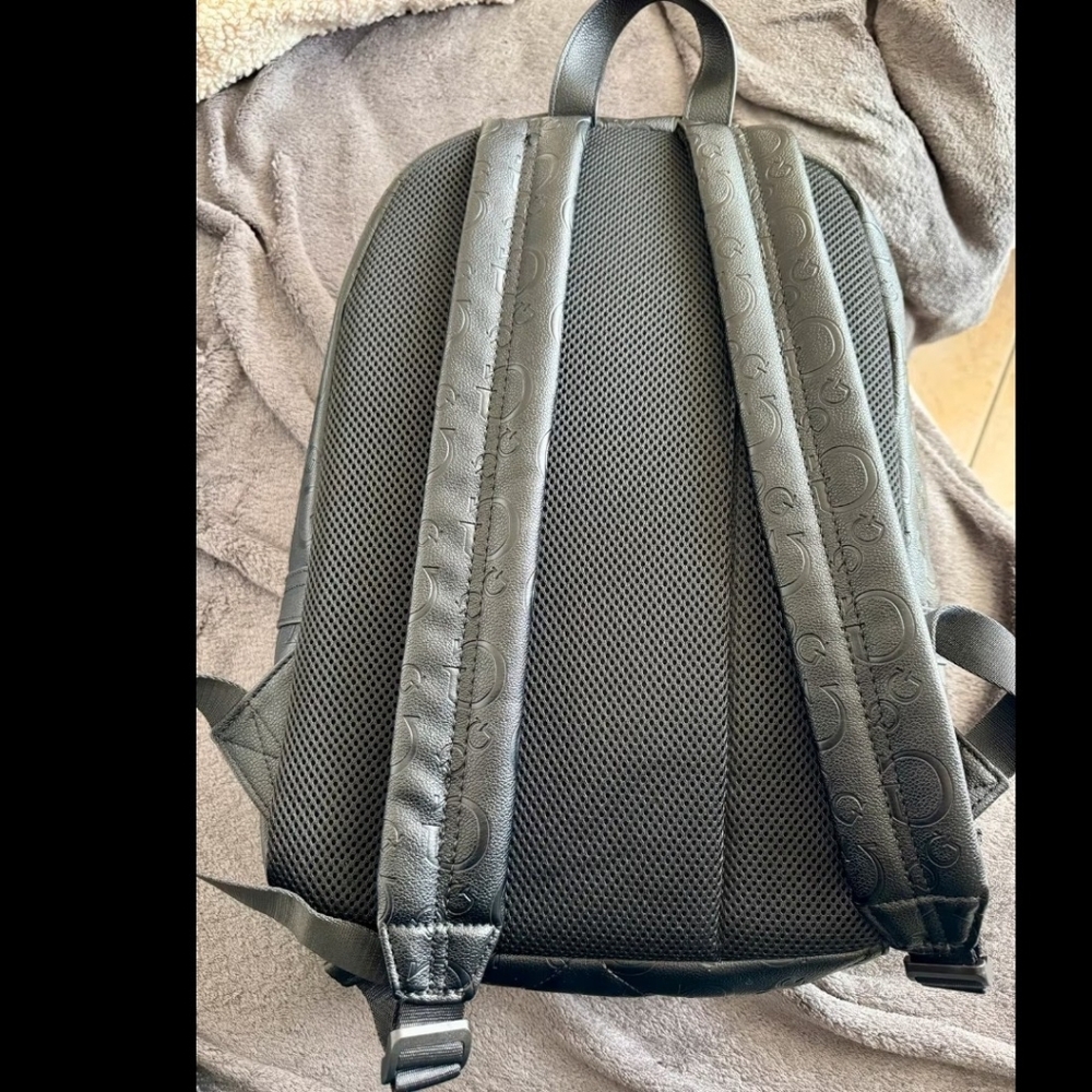 GUESS Charcoal Embossed Backpack - Picture 6 of 6